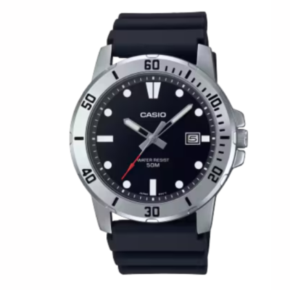 Casio General MTP-VD01-1EV Black Resin Band Men Watch